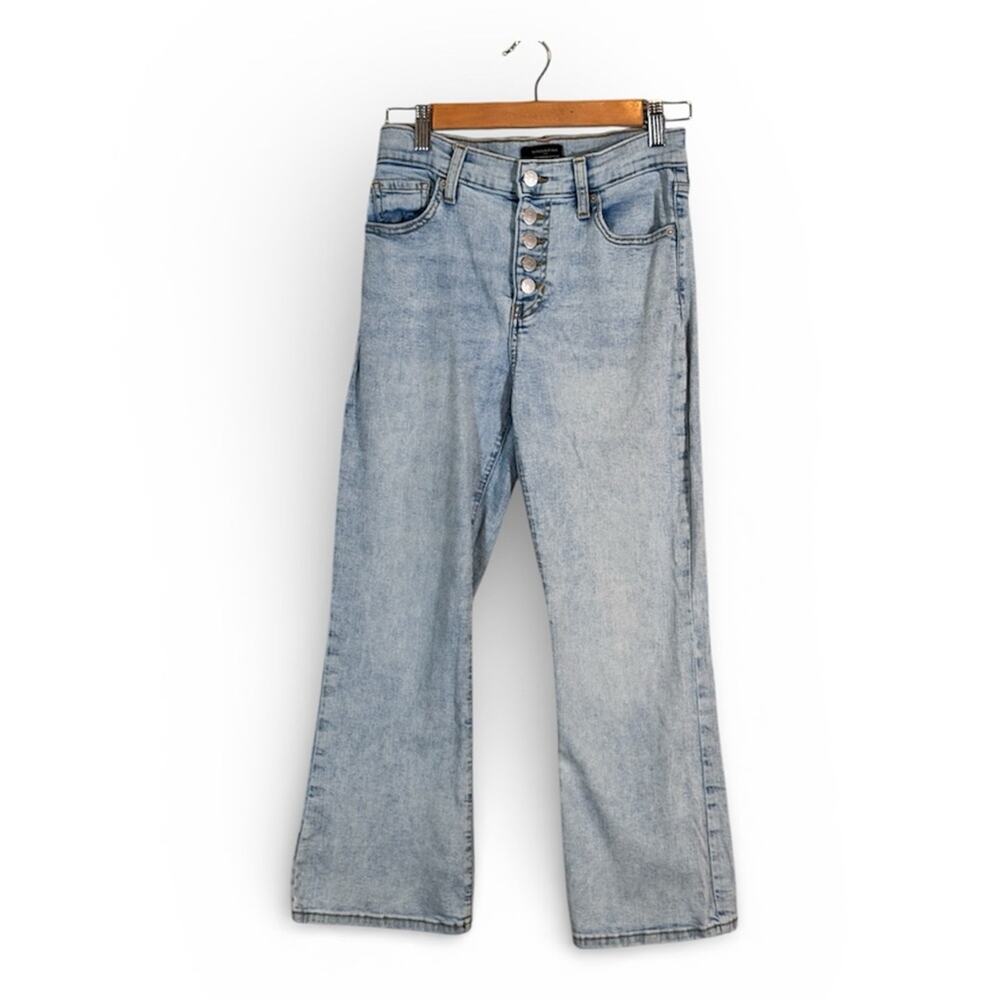 Banana Republic Light Blue Bootcut Cropped Jeans Womens 25 Hippie Boho Casual